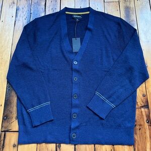NWT Bonobos Men’s XXL/2XL Washable Merino Wool Cardigan Navy Blue Sweater New